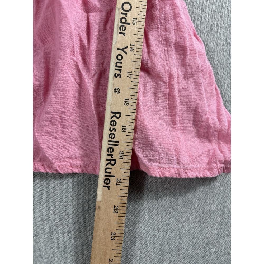 Hawaiian Shirt Top Size S Pink Floral Embroidered Off Shoulder Cotton Sleeveless - Picture 3 of 6